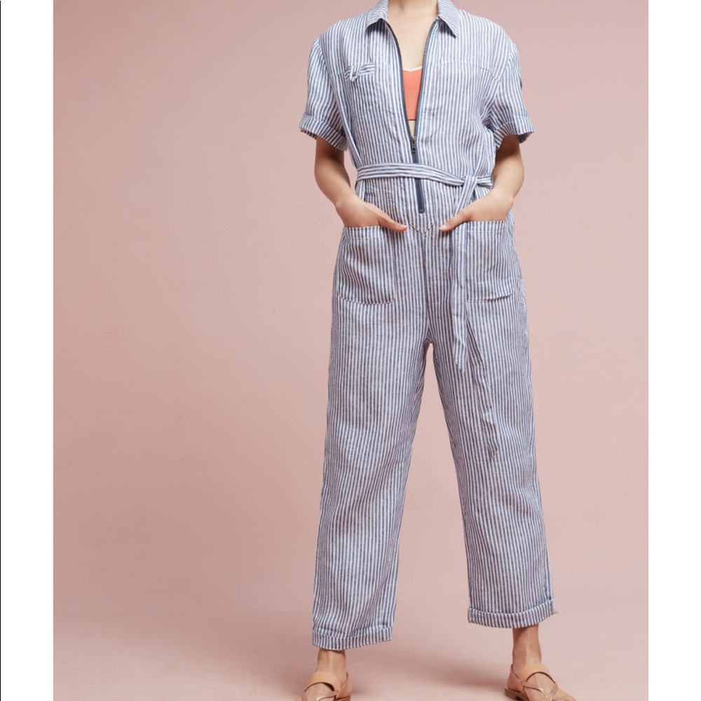 Anthropologie Cartonnier Linen Jumpsuit (NWOT)